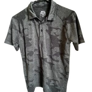 Slazenger Black Gray Camo Golf Polo Boys Size Large EUC